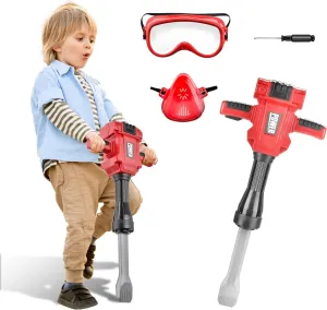 Jackhammer Toy Drill - Kids Power Tools with Realistic Sound & Action - Toddler Construction Tools with Mask$ Safety anonymous Goggles for Boys & Girls BELLOCHIDDO Kids 