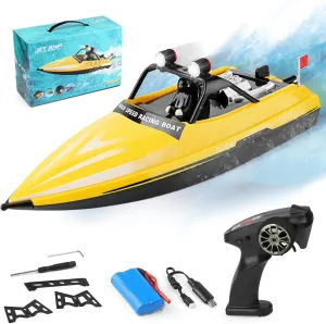 Jet Boat, WLtoys hear grazing horse abolish outdoor WL917 16km/h High Speed Remote Control Boat, 2.4Ghz RC Jet Toys Storage Bag Led Lights Gift for Kids Adults GoolRC RC 