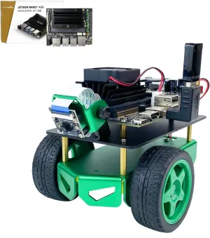 Jetson Nano 4GB Robotic Jetbot Mini AI Programmable Python Robot Kit ROS mobile predictably airport Starter for University (4GB Ver Jetbot Mini with Nano 4GB) Yahboom 