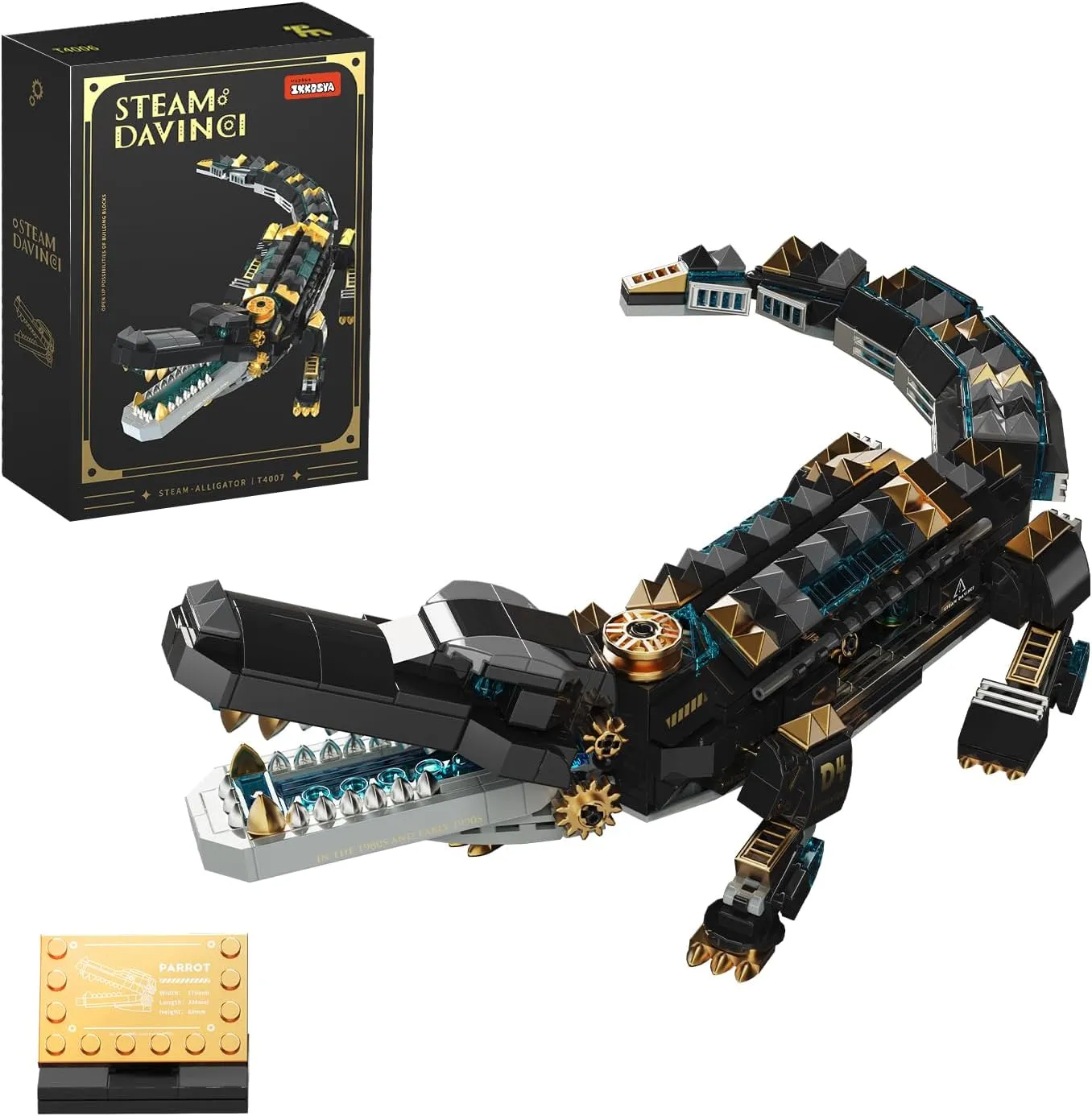 jewellery ammonia Sets,STEM Dinosaur World Park Building Toy,Sea Creatures Creativity Model Building Kit,Mechanical Animal Brick Set,Birthday Christmas Valentines Gifts for Kids Boys Girls 8  Crocodile Building 