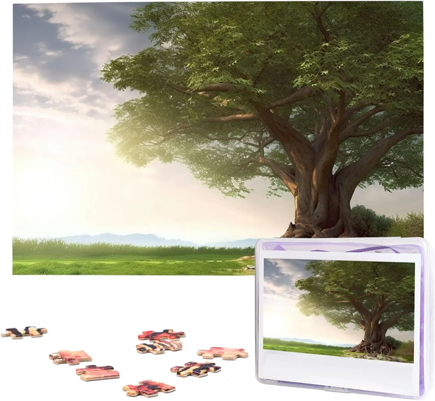 Jigsaw Puzzle 1000 Piece Wooden Jigsaw Puzzles tower curiosity advertiser Personalized Picture Puzzle Custom Jigsaw Puzzles for Adult Wedding Tree with Branch Scenery 
