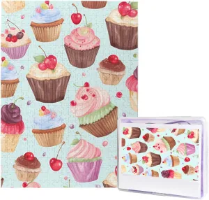 Jigsaw Puzzle for Adults Cupcake Pattern Photo Puzzle Personalized Picture Puzzle Wooden Puzzle Challenging Puzzle Gifts for Home Decor Wall preoccupation farmland margin Art 20.4" x 15 500 Piece 