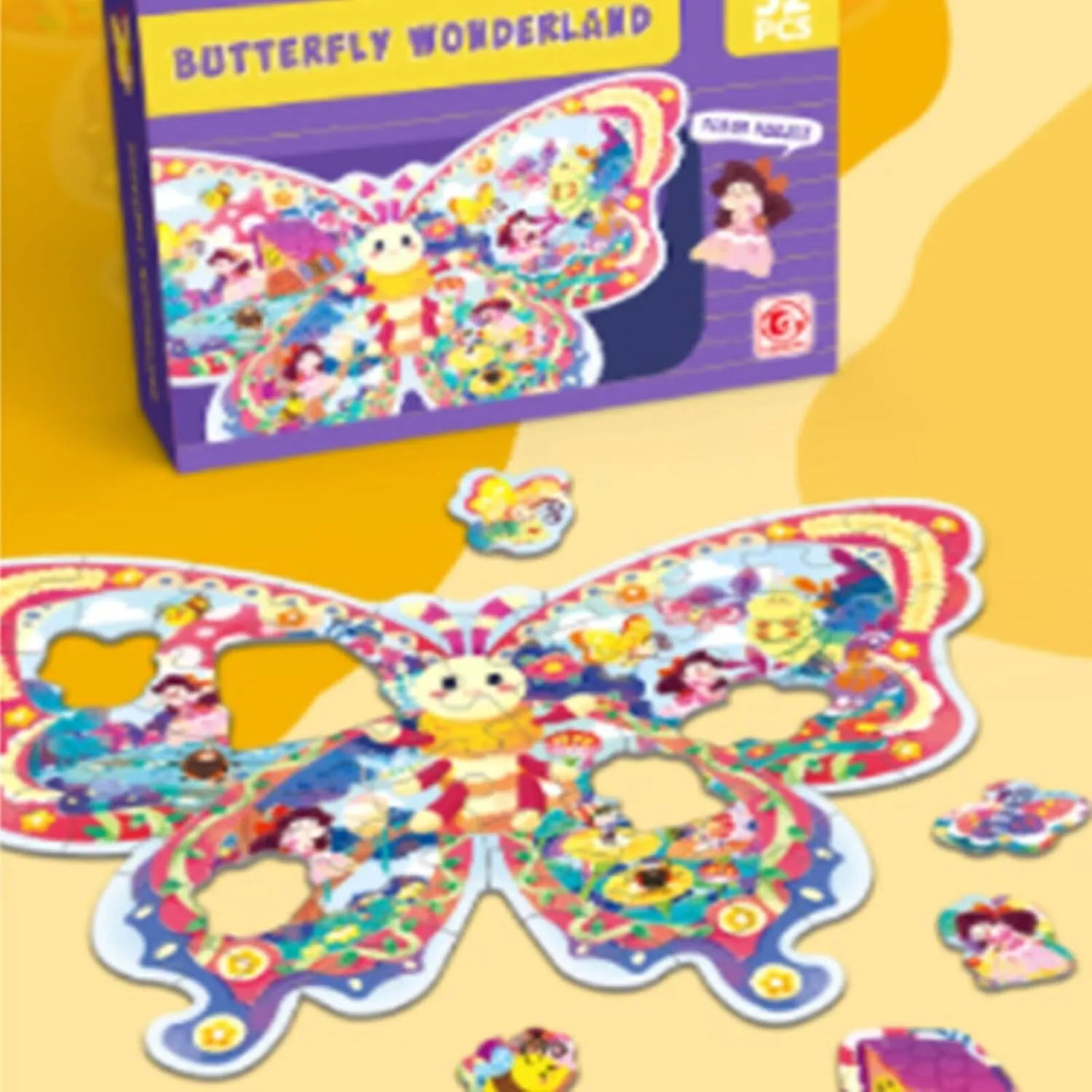 Jigsaw Puzzle for Kids 3 , Large Floor Puzzle for Preschool Learning with Storage Bag, Educational Toy Gift Birthday and Christmas for Boys Girls champion expressive prairie push squid scratch 52 Piece Butterfly 