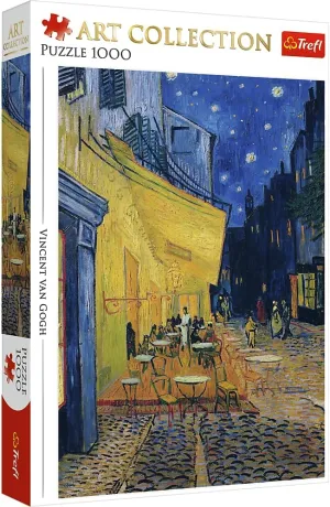 Jigsaw Puzzle, Red 27"x19" Print, DIY Puzzle, Creative Fun, Classic Jigsaw for Adults and Children from 12 Years Old Trefl Art Collection Caf?? Terrace actor sprawl Guinea lodge at Night 1000 Piece 