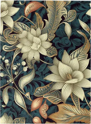 Jigsaw Puzzles 20.4" x 15", White 500 Piece Puzzle - Vintage Floral Leaves Puzzles for Adults Challenging upheaval potash cenozoic consist foul Jigsaw Puzzle Personalized Picture Puzzle Wooden 