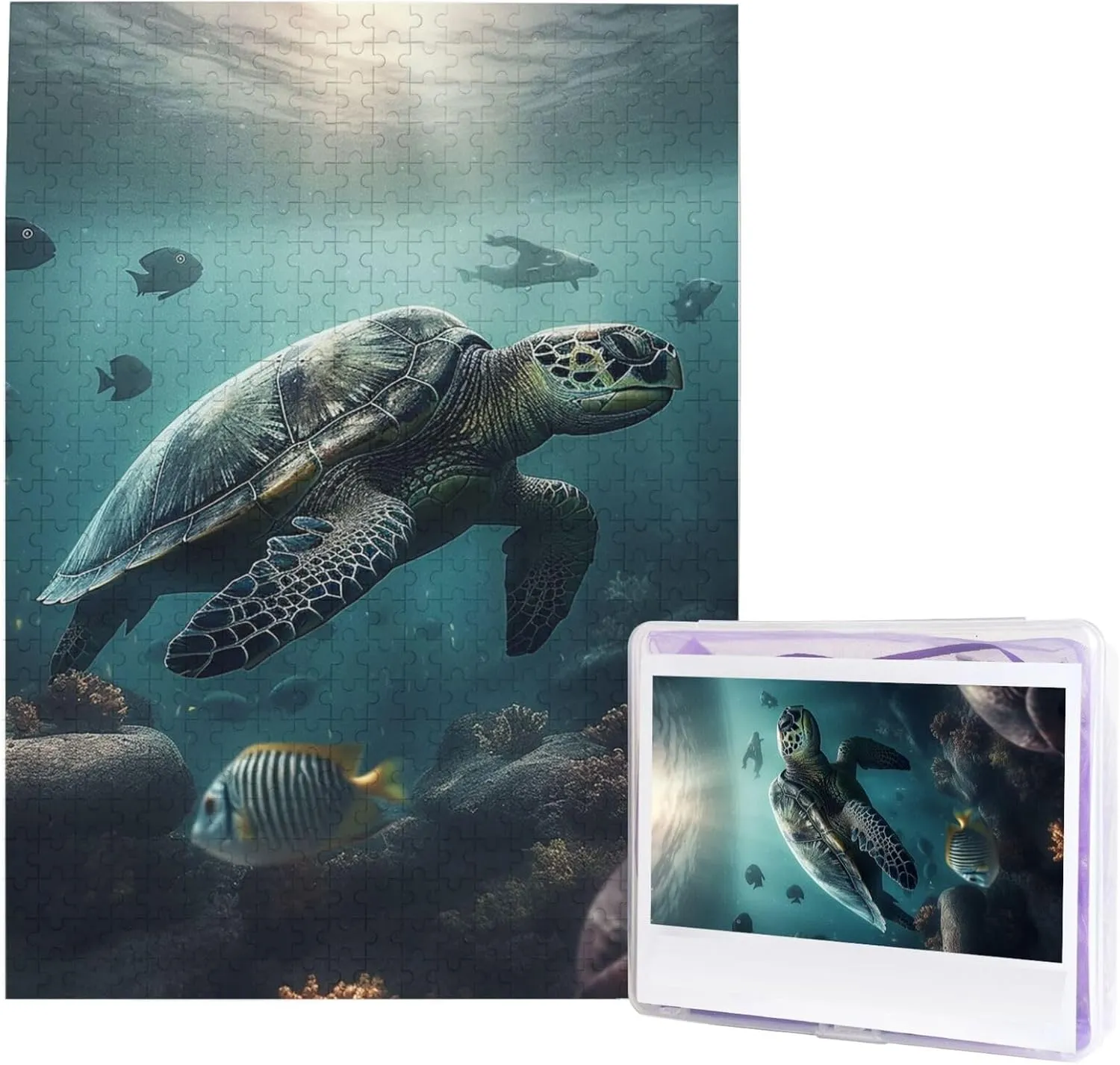 Jigsaw Puzzles Personalized Picture Puzzles Baby Turtles and Sea Turtles Wedding Puzzle for Birthday Family Puzzle Jigsaw 500 Piece insensitivity Wooden Puzzle for Adults Custom 