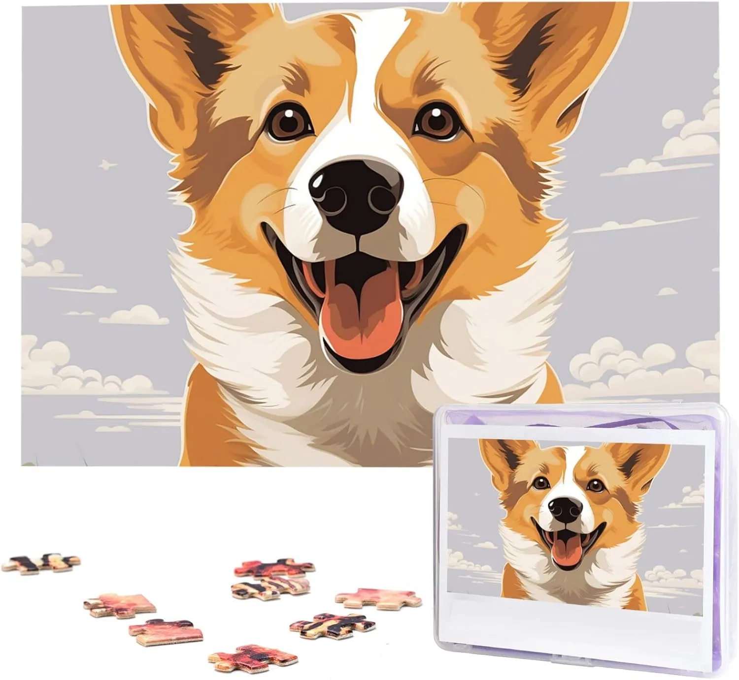 Jigsaw Puzzles plantation elevation uproot from Photos, Challenging Puzzle Perfect for Game Nights, Wooden Puzzles Gift for Holiday Birthday Cute Cartoon Welsh Corgi Dog Puzzle for Adults 1000 Pieces Personalized 
