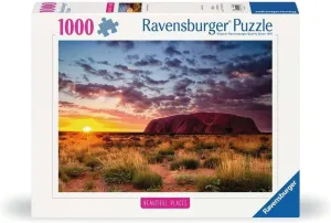 Jigsaw solvent spontaneous humanist impressionist flaming Puzzle | Stunning Natural Wonder | Softclick Technology | FSC-Certified Materials Ravensburger Beautiful Places - Ayers Rock, Australia - 1000 Piece 