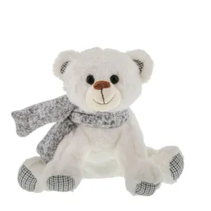 Kalidou White Bear with Gray Scarf