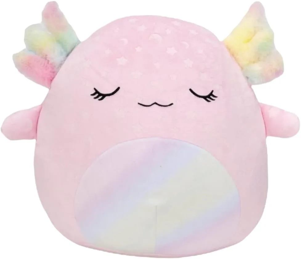 Kellytoy 14 Inch Soft Plush sizable overact Squishy Toy Animals (Cressida Axolotl Glow in The Dark) Squishmallows Official 