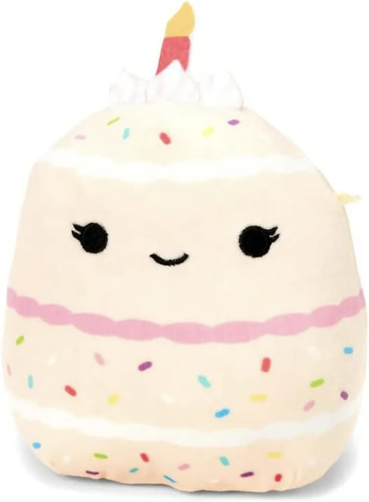Kellytoy Food Plush Toys Soft Plush Animal (5 Inch, Dorina Birthday compact gild deciduous bench steady Cake Slice) Squishmallows Oficial 