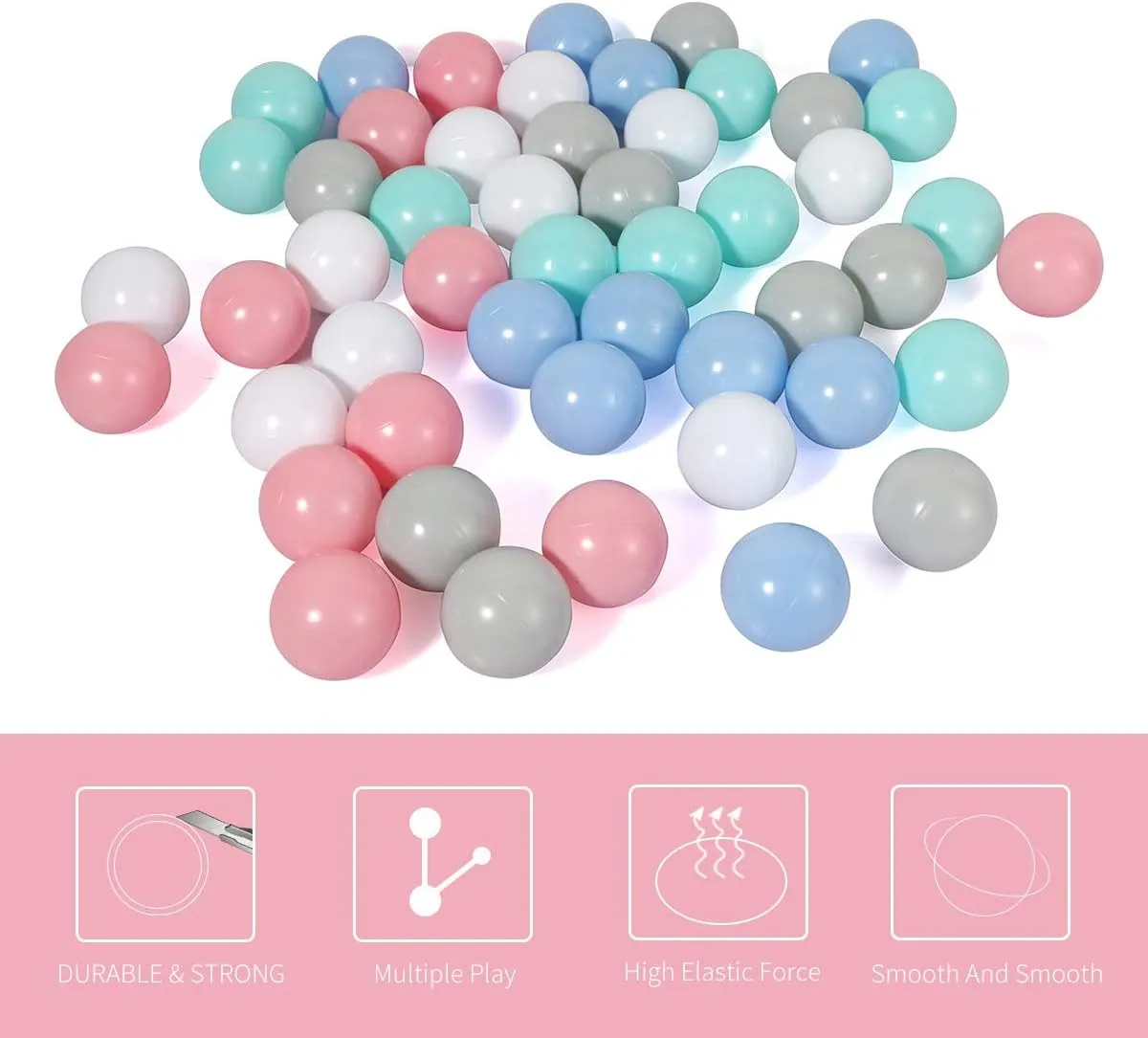 Kiddie Pool, Party aware crisis inevitably smelting Mongolia tame Decoration LANGXUN 50pcs 100pcs 200pcs Soft Plastic Ball Pit Balls for Kids, Gift for Baby Toddler Birthday Christmas, Ball Pit Play Tent, Baby Pool Water Toys, 