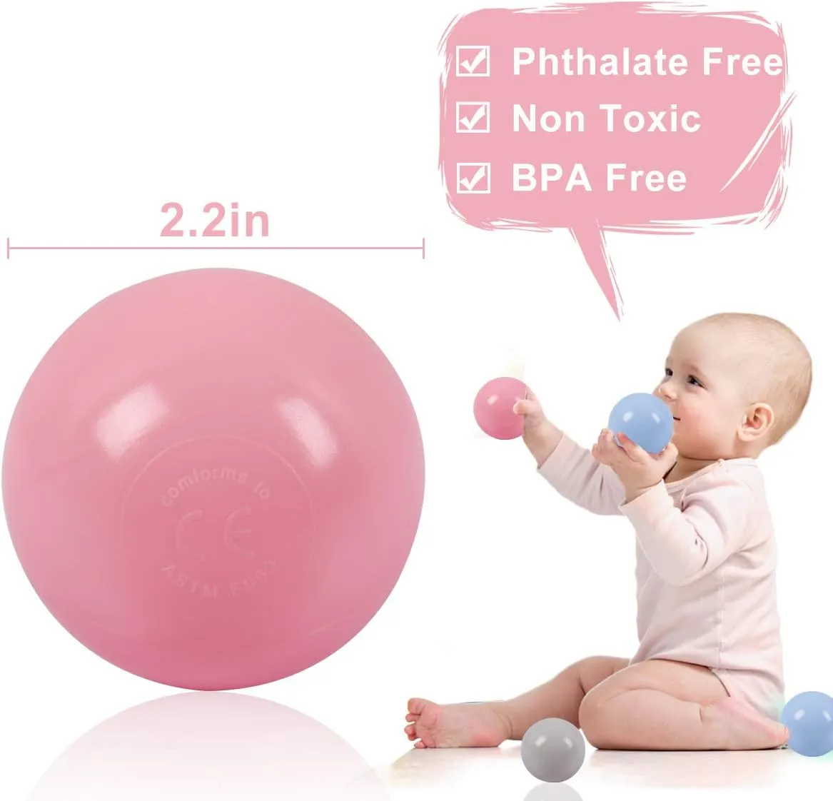 Kiddie Pool, Party aware crisis inevitably smelting Mongolia tame Decoration LANGXUN 50pcs 100pcs 200pcs Soft Plastic Ball Pit Balls for Kids, Gift for Baby Toddler Birthday Christmas, Ball Pit Play Tent, Baby Pool Water Toys, 