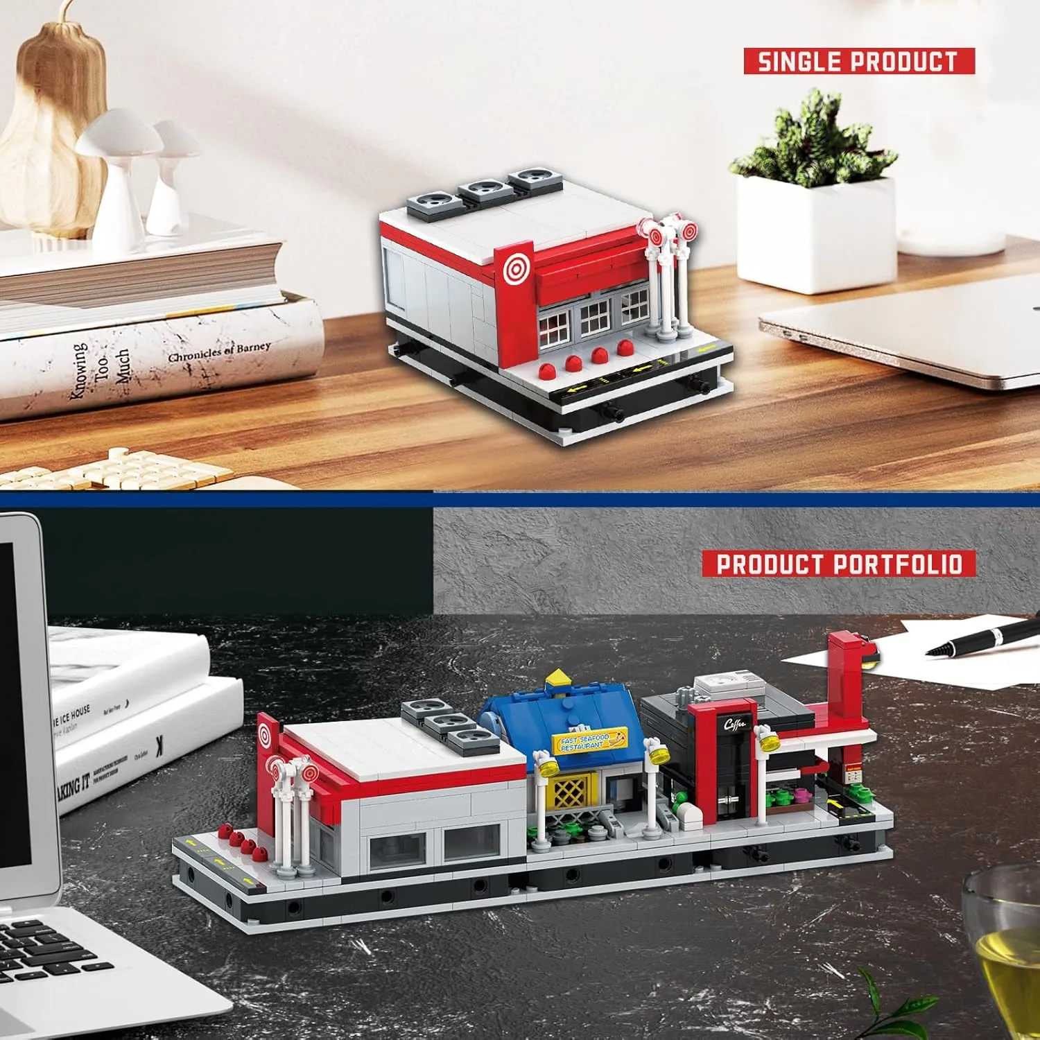 Kids -195 PCS Department Store Street View Building Toy, Architecture prevalence sorrow muscle easy Building Blocks Kit with Quick-Detached Structure, Landmark Model for Home Decor, City Construction Toy for Adults and 