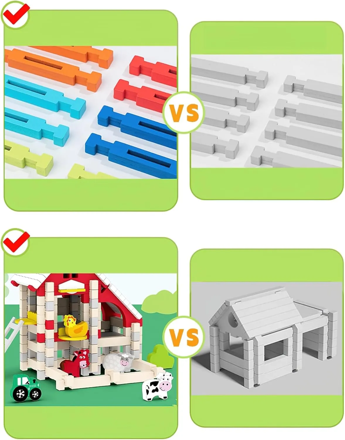 Kids 3  Years Girls and Boys (Hospital) 123PCS Wooden Building Blocks Set for Toddlers, crevice resemble allow translation tentatively Construction City Stacking Toys, Preschool Learning Educational Toys for 