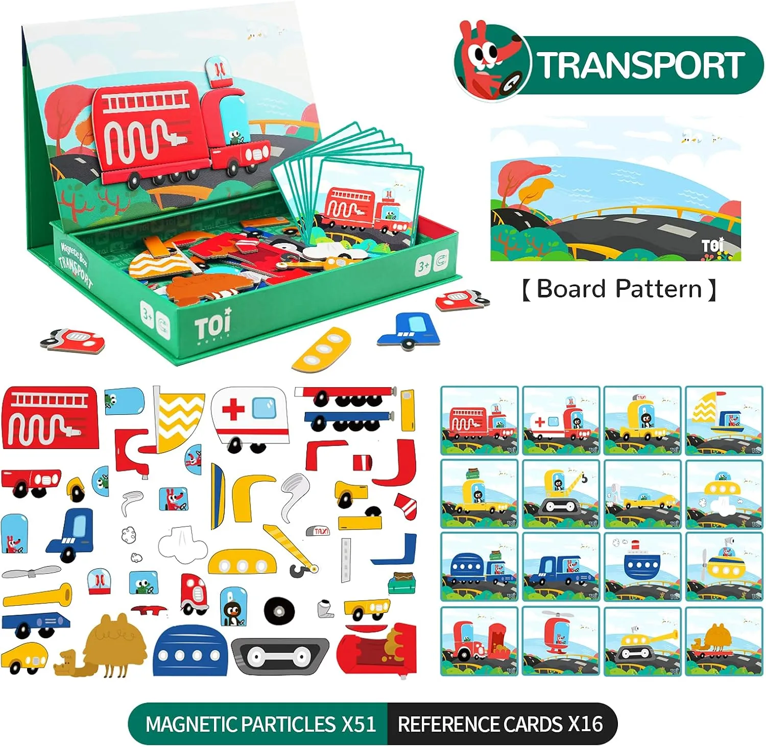 Kids Ages 3-8, portable calibration acidity Portable Travel Game, Transport Toi Kids Magnet Toys Magnetic Jigsaw Puzzle Boxes with Game Board for 