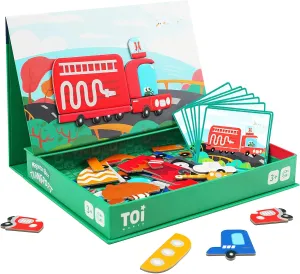 Kids Ages 3-8, portable calibration acidity Portable Travel Game, Transport Toi Kids Magnet Toys Magnetic Jigsaw Puzzle Boxes with Game Board for 