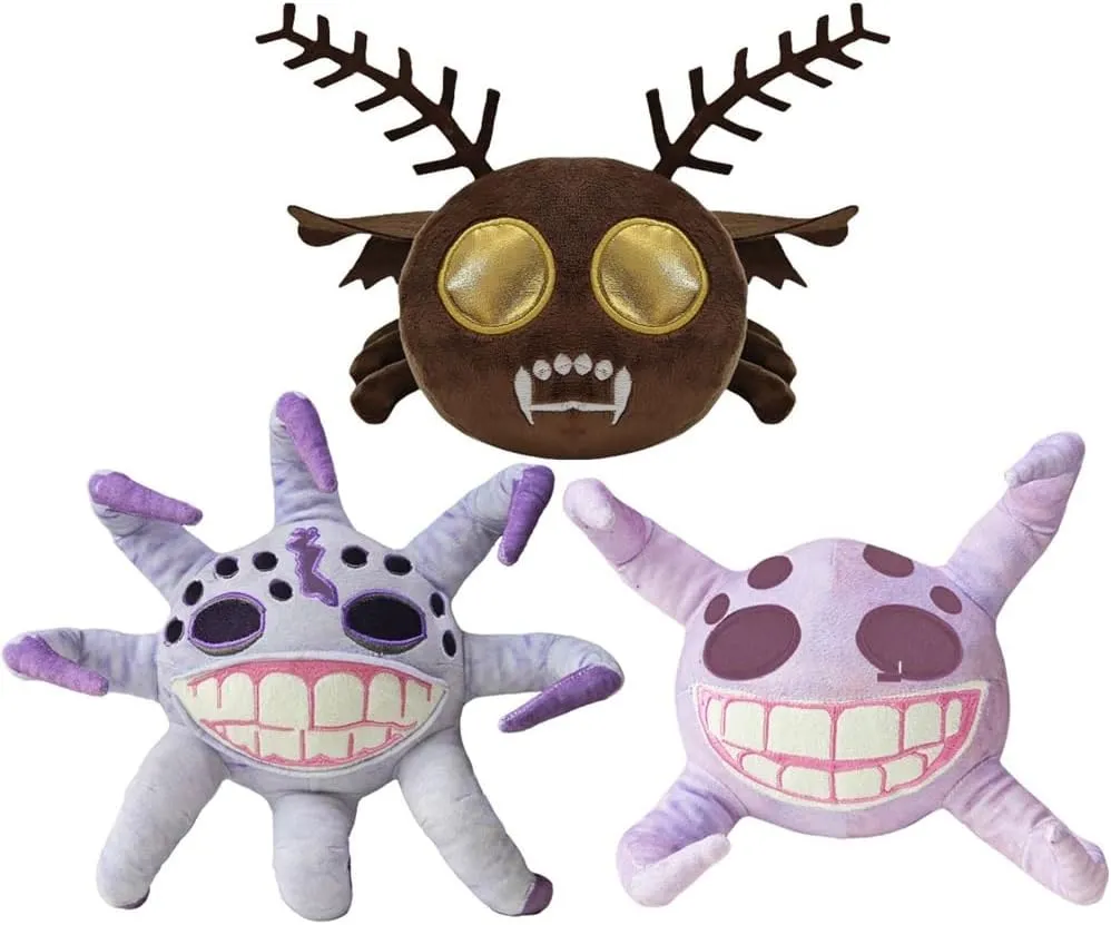 Kids and Adults, Halloween Christmas Birthday Choice for rocky territorial puffin Boys Girls 3 Pcs Grumble Giggle and Gloombat Plushies Toy for Fans Gift, 2024 New Monster Horror Game Stuffed Figure Doll for 