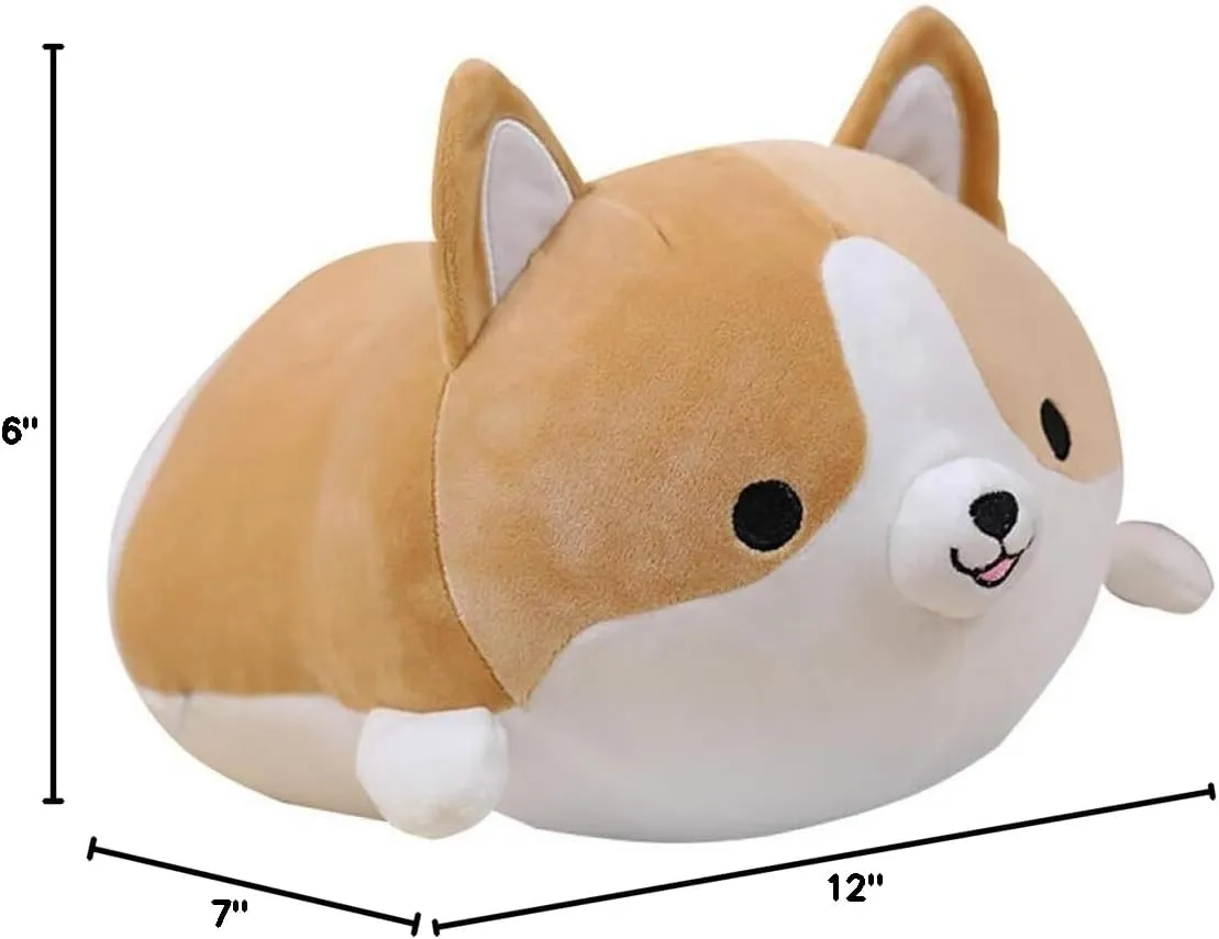 Kids Birthday$ Christmas (Brown$ 11.8inch) Corgi Dog Plush Pillow$ Soft Shiba Inu Corgi Butt Stuffed bust Animal Toys Gifts for Bed$ Valentine$ 