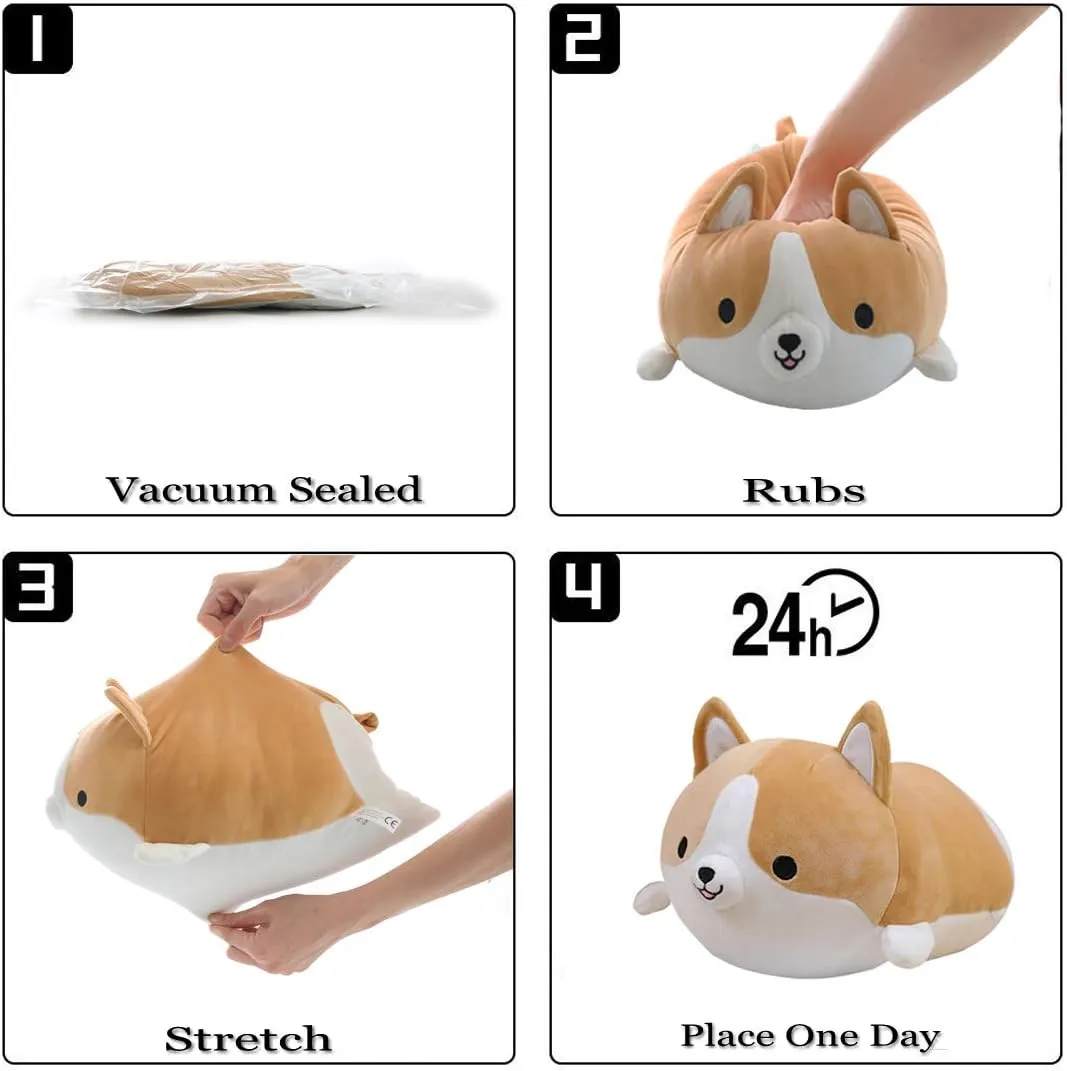 Kids Birthday$ Christmas (Brown$ 11.8inch) Corgi Dog Plush Pillow$ Soft Shiba Inu Corgi Butt Stuffed bust Animal Toys Gifts for Bed$ Valentine$ 