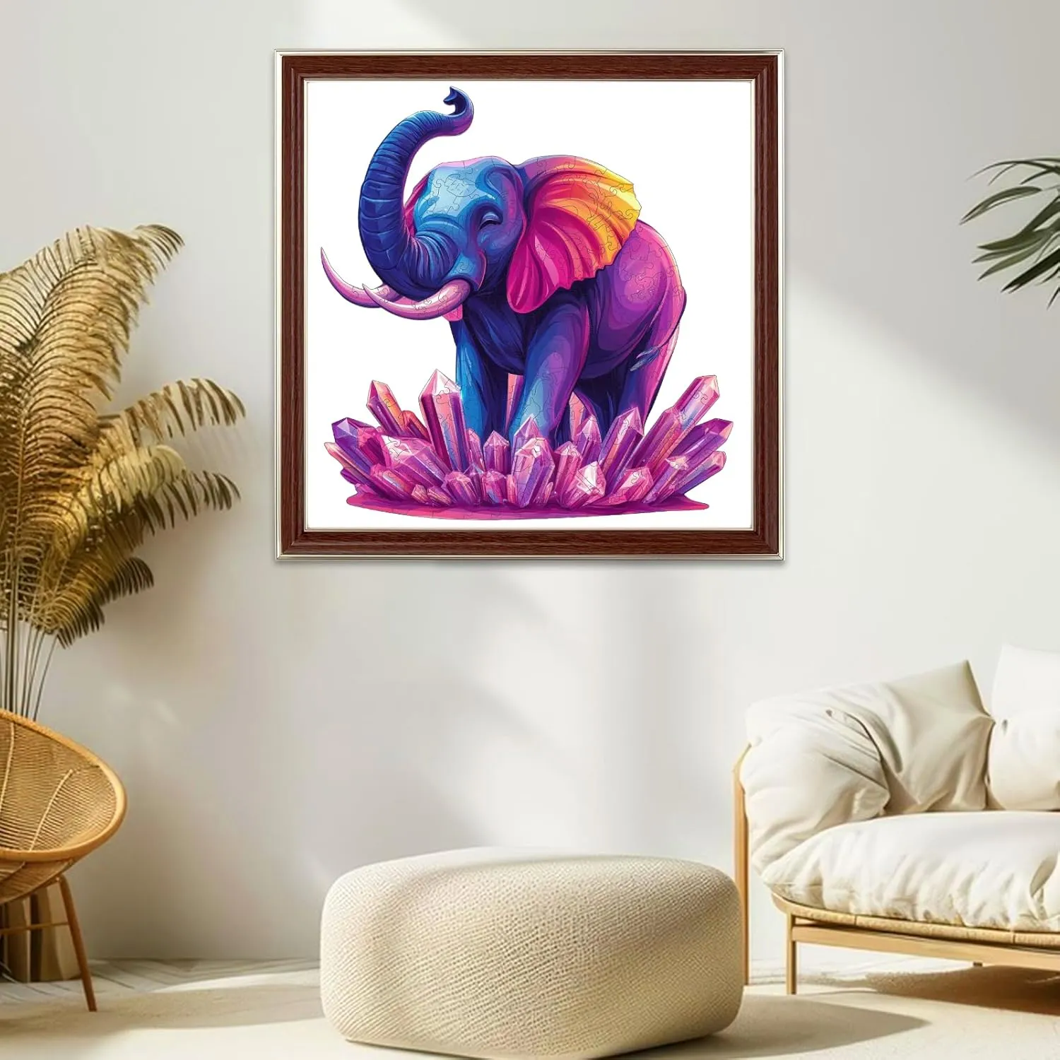 Kids Family Brain Game Wooden Puzzles wit for Adults$Elephant Jigsaw Puzzles$Unique Shape Animal Adult Puzzles$200pcs$11x11.4in$Medium$Irregular Wood Toys Best Gift for Adults and 