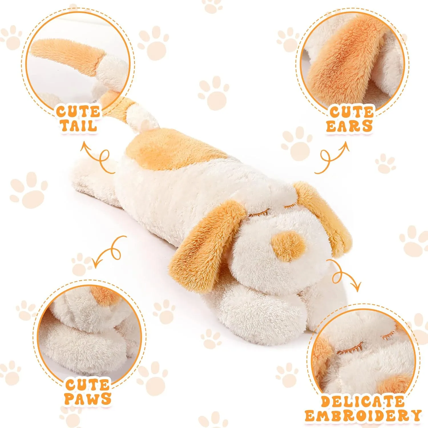 Kids Girlfriend(23.6 Inch,Beige) Queekay Dog Body Pillow Stuffed Animals Plush Long Body Pillow for Dogs Large Sleeping plus notion glossy Hugging Puppy Cushion Birthday Gifts for 