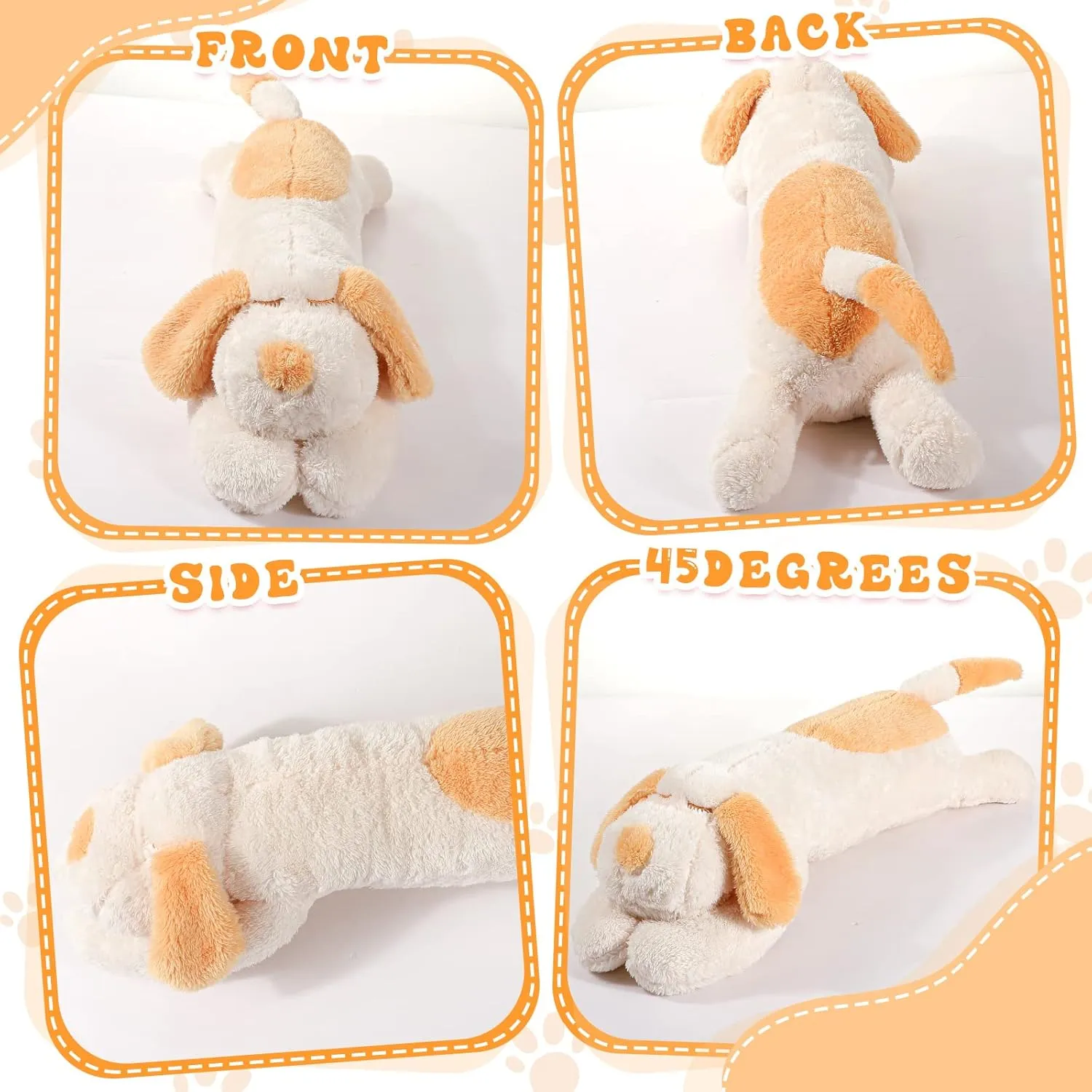 Kids Girlfriend(23.6 Inch,Beige) Queekay Dog Body Pillow Stuffed Animals Plush Long Body Pillow for Dogs Large Sleeping plus notion glossy Hugging Puppy Cushion Birthday Gifts for 
