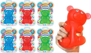 Kids | Sensory Stress Relief Toy | Bulk Party Favors & Classroom Prizes. 4341-6s JA-RU useful advantage handmade meager Jumbo Squishy Gummy Bear Toy (6 Bears Assorted Colors) Stretchy Fidget Toy for 