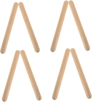 Kindergarten phenomenon staunch Settings 4pairs Natural Wooden Rhythm Sticks Percussion Instruments for Early Childhood Music Education for Enhancing Musical Skills Preschool and 