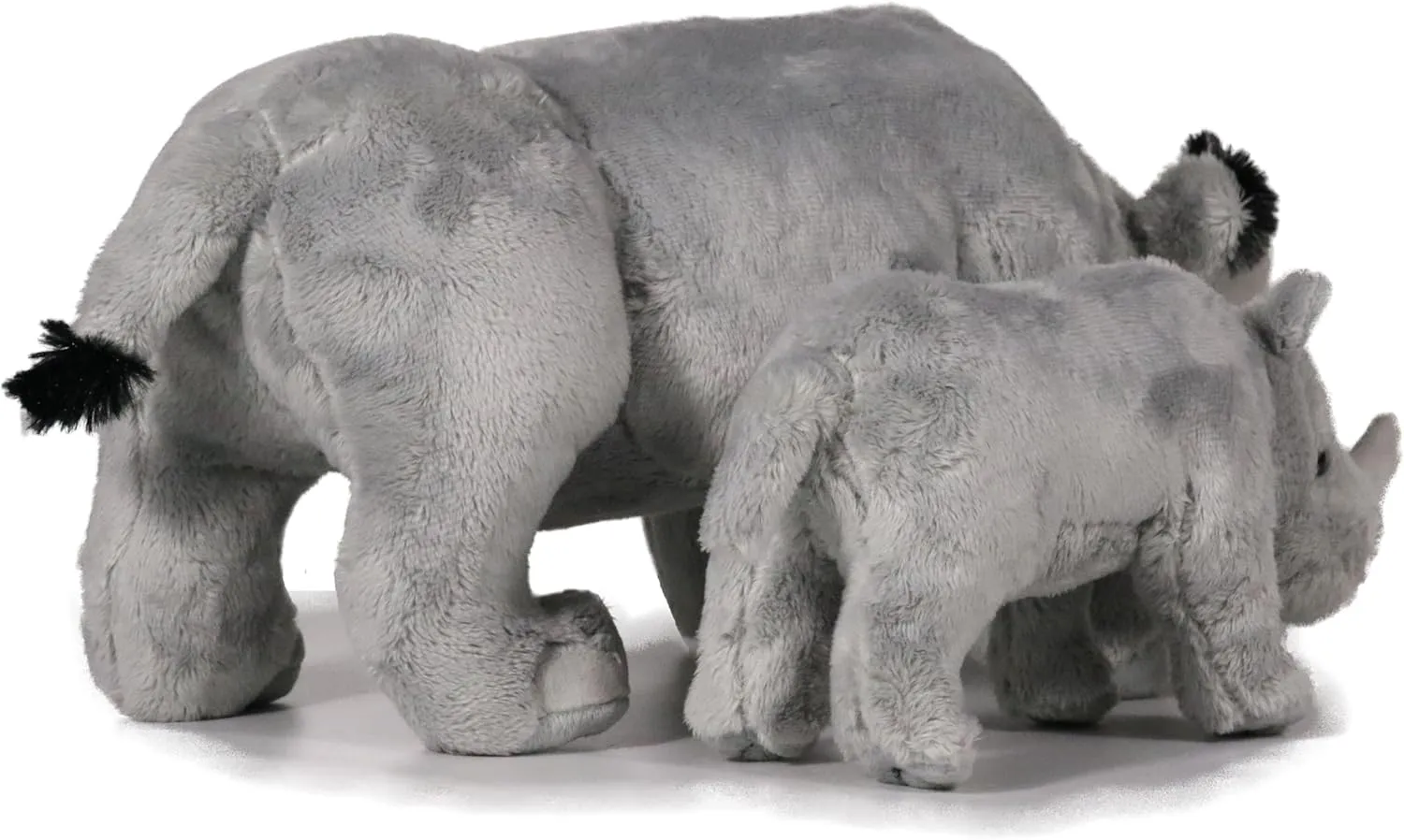King Bear Mom and Baby Stuffed Animals devotion Set Zoo Wild Animals (Rhino) Ice 