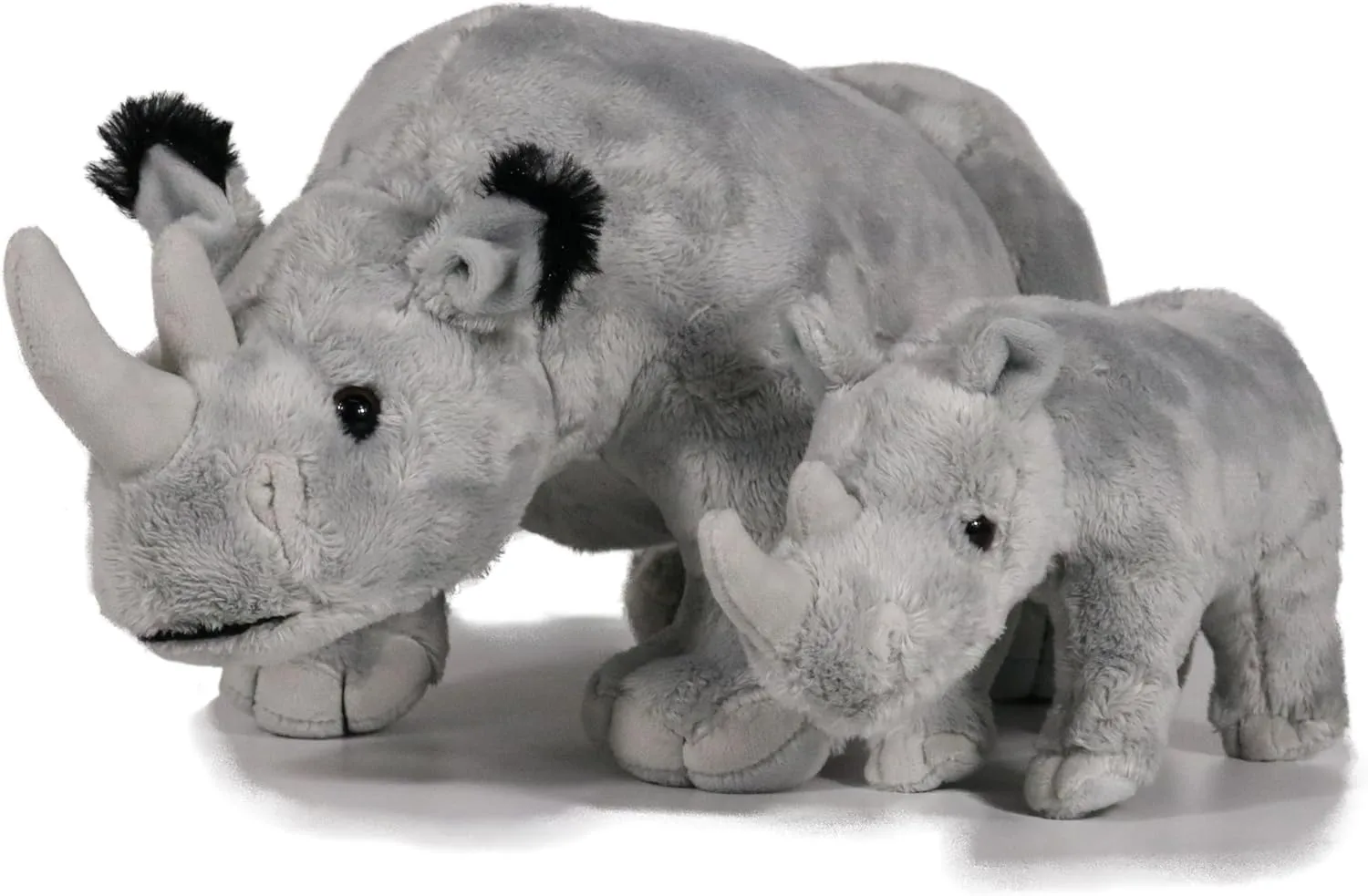 King Bear Mom and Baby Stuffed Animals devotion Set Zoo Wild Animals (Rhino) Ice 