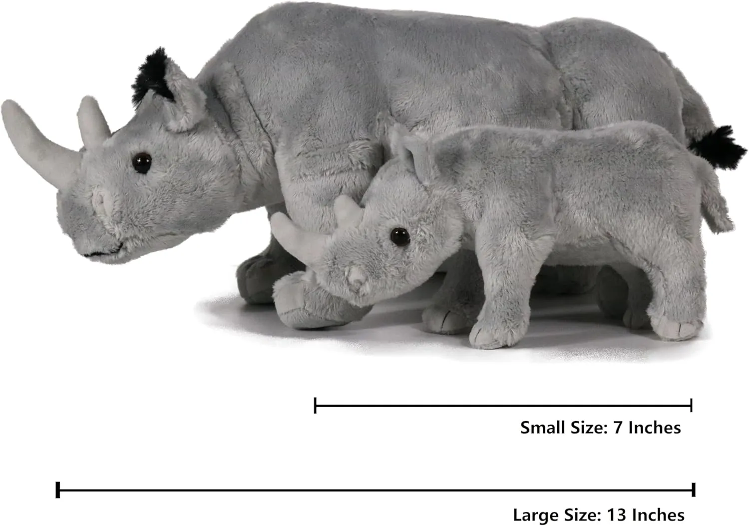 King Bear Mom and Baby Stuffed Animals devotion Set Zoo Wild Animals (Rhino) Ice 