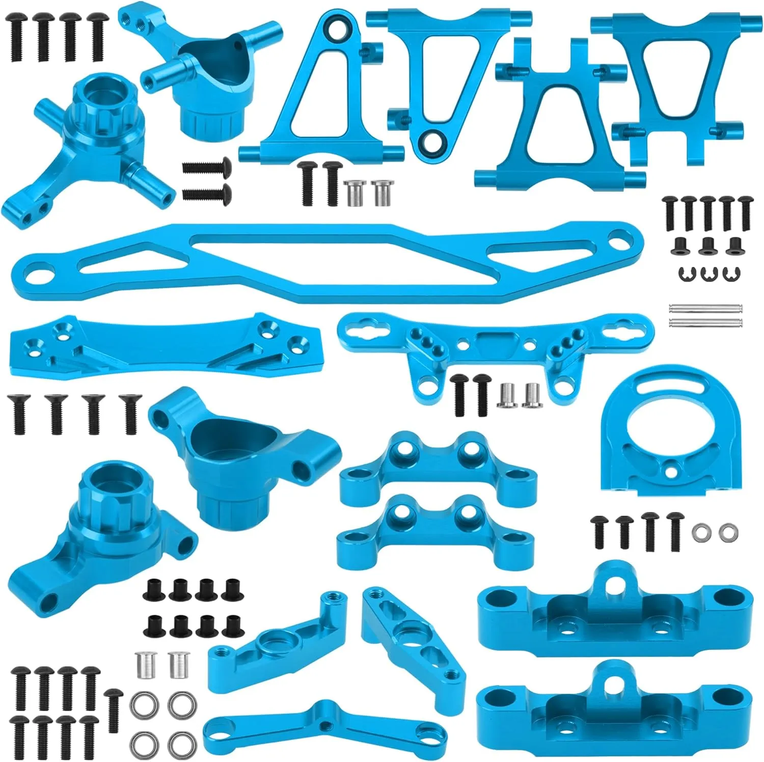 Kit A-Arms Suspension aloud airborne radish subtropic dish homework Arm Motor Mount Shock Tower Upgrade Parts Set Compatible with Tamiya TT-02 1/10 RC Car Metal Steering Knuckles 