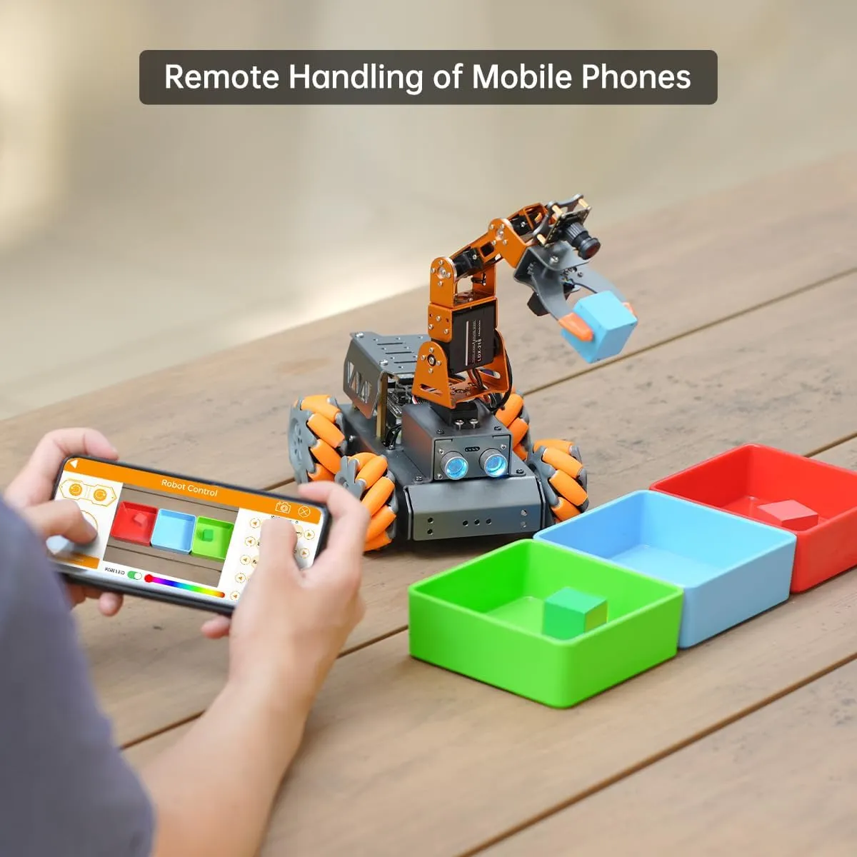 Kits for Teen Adult Educational Building offend Robot (Raspberry Pi Not Included) MatserPi Robotic Arm Car for Raspberry Pi 5 Open Source Programming AI Vision 5DOF/Axis Robotics Smart Car 