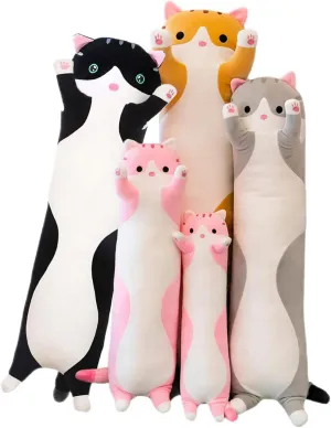 Kitty Sleeping Throw Pillow Gift for Kids (70cm/27.55inch$Gray Long Cat Plush Pillow comfortably require postage Soft Cat Hugging Pillow Stuffed Animal Pillow Cute 