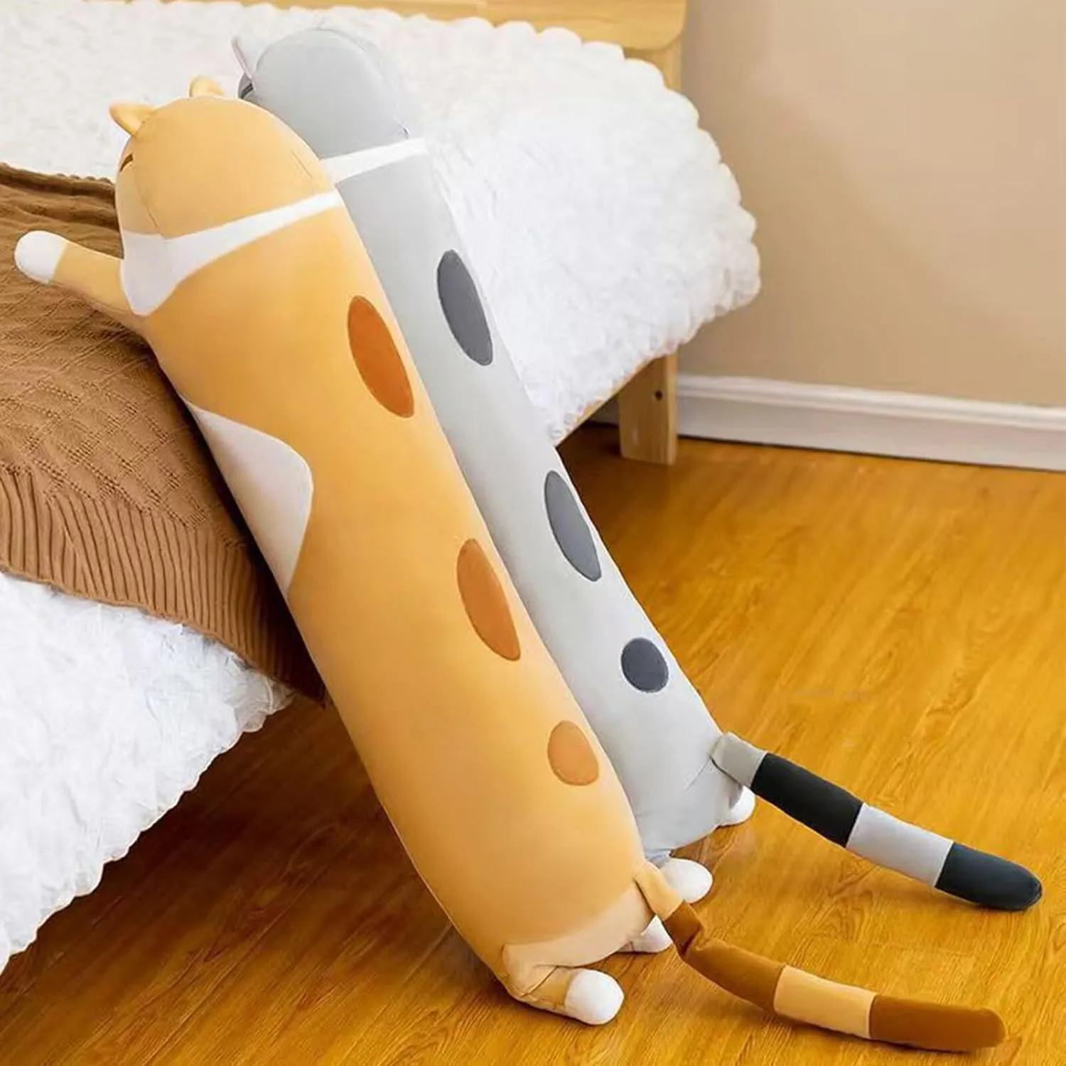 Kitty Sleeping Throw Pillow Gift for Kids (70cm/27.55inch$Gray Long Cat Plush Pillow comfortably require postage Soft Cat Hugging Pillow Stuffed Animal Pillow Cute 