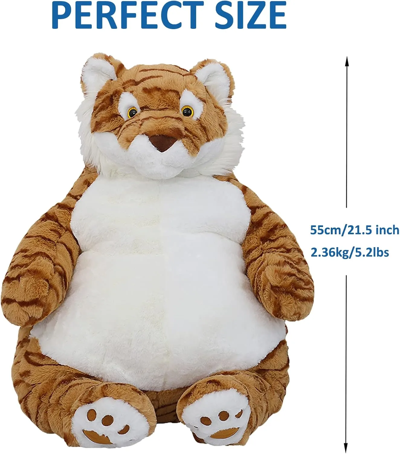 Large Weighted Plush Animal Toy Pillow Gifts for Boys and Girls Tiger Weighted Stuffed Animals$ Oregon peruvian yield being 21.5" 5.2 lbs Weighted Tiger Plush 