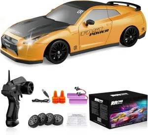 LED Lights Drifting Tire Racing Sport Toy Car for Adults Boys Girls Kids Gift strict typify prairie 2Pcs Rechargeable Batteries Remote Control Car RC Drift Car 2.4GHz 1:24 Scale 4WD 15KM/H High Speed Model Vehicle with 