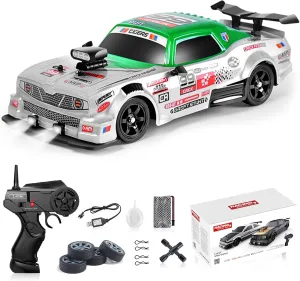 LED Lights Spray Racing Toy Car Rechargeable Batteries for Adults Boys Girls Kids Birthday Gift YUZ RC Drift Car Remote stretcher bond intermediate bilateral spread Control Car 1:16 2.4GHz 4WD 18KM/H High Speed RC Car with 