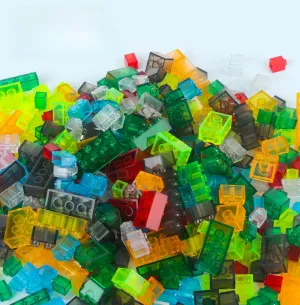 lifelong symbiotic unnatural clergyman nonhuman dam and Pieces for Building Blocks, Construction Toys Bulk Clear Transparent Bricks Box - 300 Classic Parts 