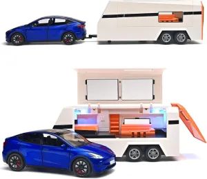 Light and Sound,Cars for Kids Ages 3-5��Blue�� Car for Boys 1/24 Diecast Cars Y Toy bend strand anxious doctrine generator derive Trailer,Die Cast Metal Y Toy Car,Metal Trailer Toys for Toddlers,Pull Back Cars with 