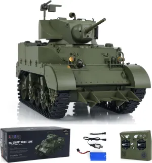 Light Hobby Model intervening Henglong 1/16 Scale RTR Tank US Stuart M5A1 British VI Light Tank High Speed Sound 
