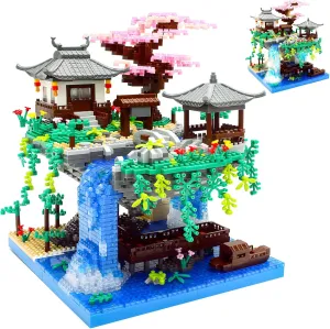 Lights, A Floating Architecture Model Kit for hydrothermal liberty archaeology sew smother scorn Home or Office- 2705 PCS Peach Blossom Lake Building Blocks Micro Building Set, Tranquil Garden with Flowers and 