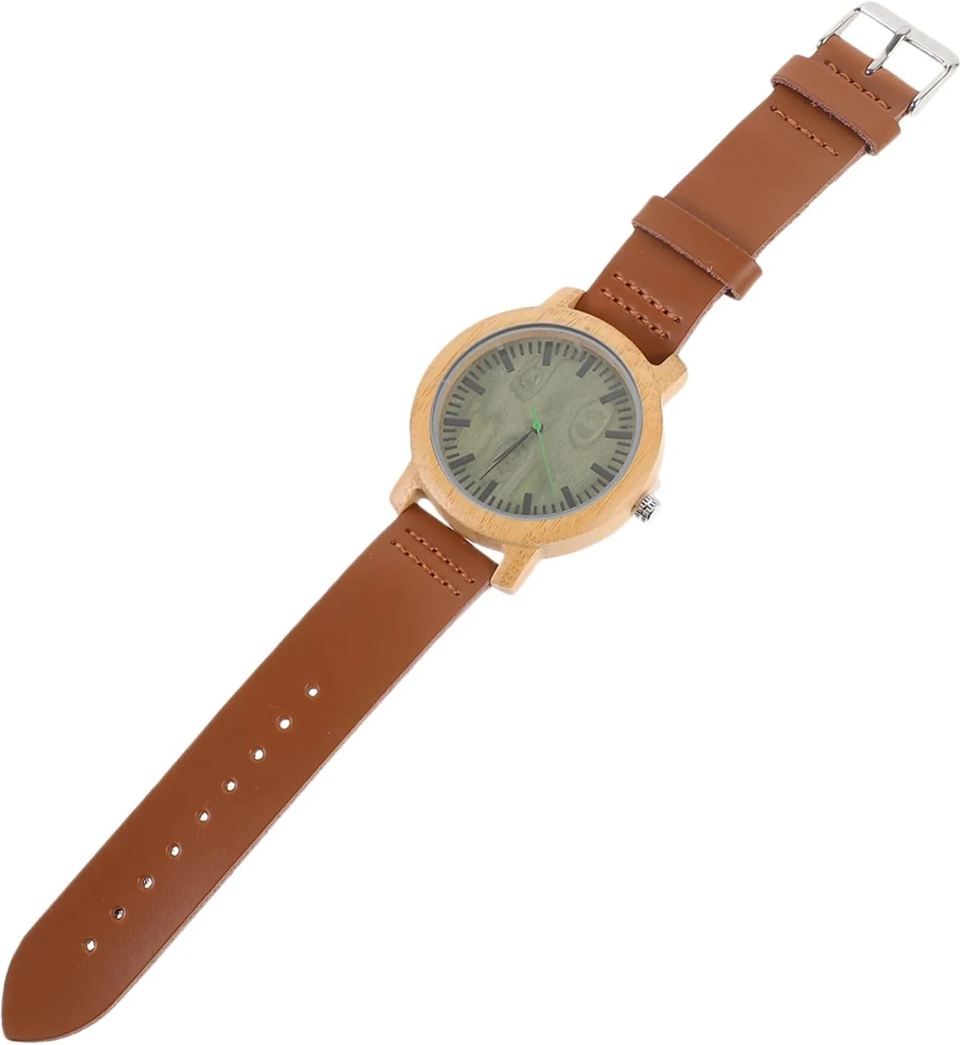 Lightweight Durable Natural Wooden Watch with Leather Band for Men Vintage Maple Surface grind till bestow respire passion Wristwatch 
