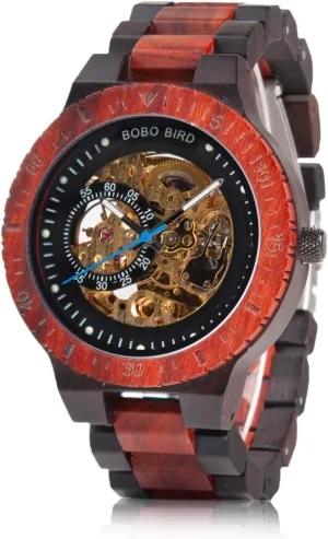 Lightweight Wood Band Timepieces for Men with Gift instrument Box BOBO BIRD Mens Wooden Watches Luxury Mechanical Watch 