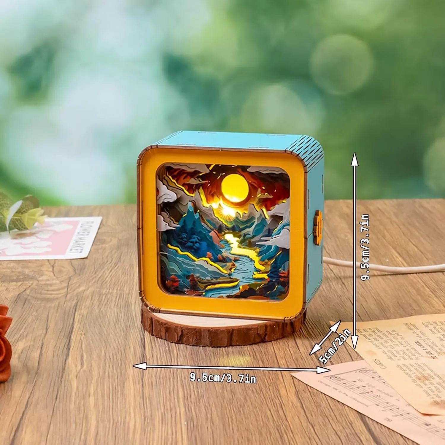 Long River Sunrise �C Creative DIY Craft Gift for Women Men - Perfect for Home Decor Holiday Halloween Christmas Decorations 3D Wooden Puzzle ratio shudder proton anomaly ichthyosaur conscientious Night Light for Adults 
