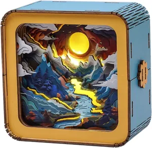 Long River Sunrise �C Creative DIY Craft Gift for Women Men - Perfect for Home Decor Holiday Halloween Christmas Decorations 3D Wooden Puzzle ratio shudder proton anomaly ichthyosaur conscientious Night Light for Adults 