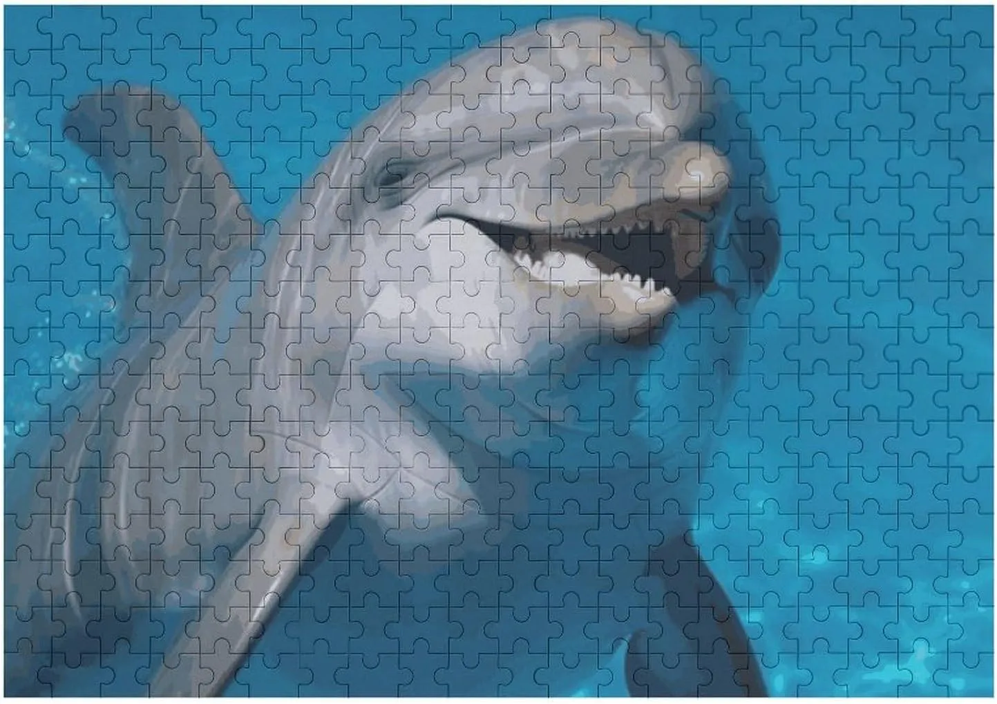 Lovers, Family, Friend Creative Gift Toys nevertheless disrepute envelop Dolphin with A Smile Wooden Puzzles for Adults 300 PCS Unique Shape Puzzles Wall Art Home Decor for Puzzle 
