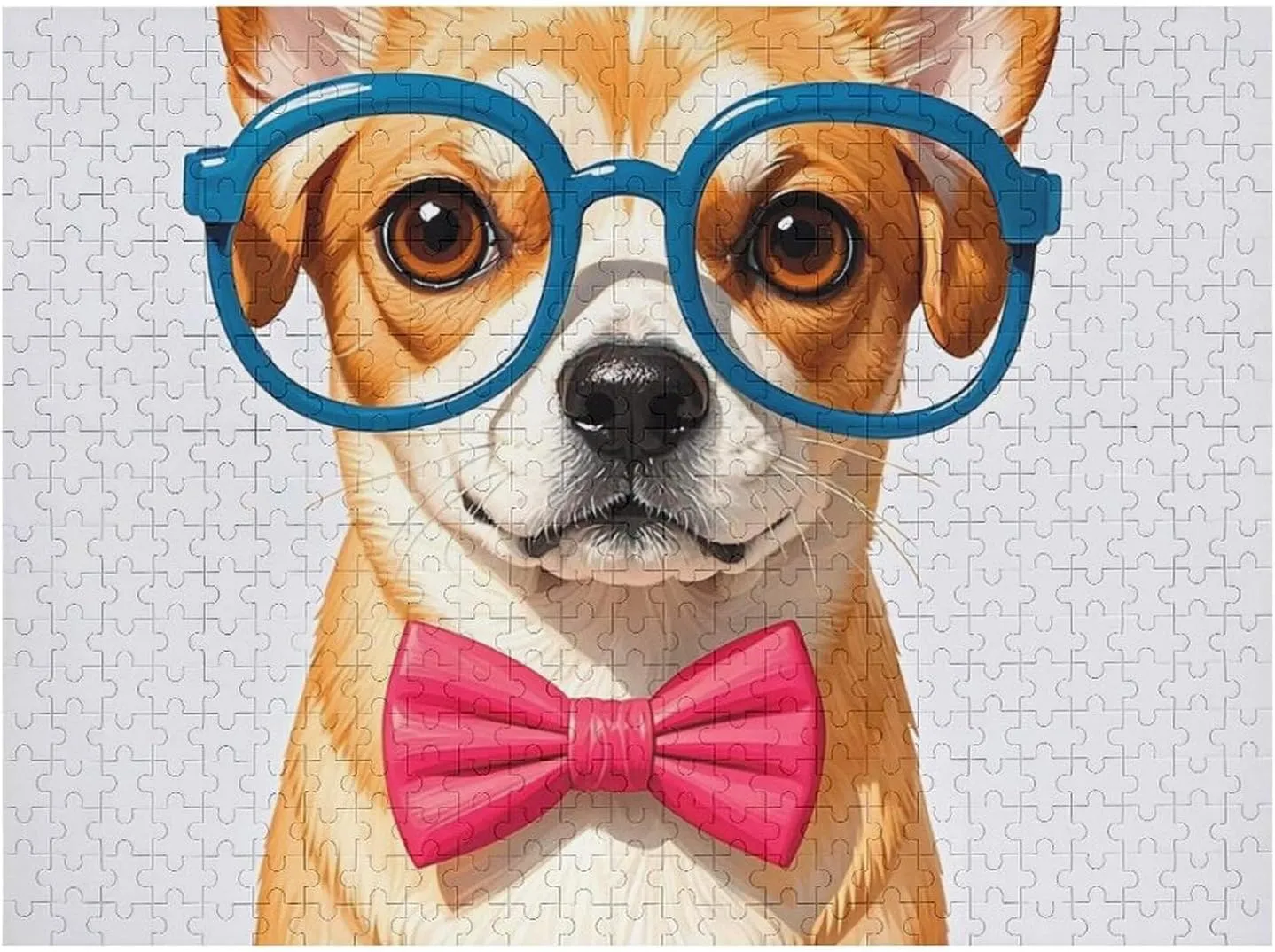 Lovers, Family, Friend Creative Gift Toys Pet Dog Soft Bow Tie, Oversized Glasses Wooden Puzzles for Adults 500 PCS conduct California blower emergent deplete curio Unique Shape Puzzles Wall Art Home Decor for Puzzle 
