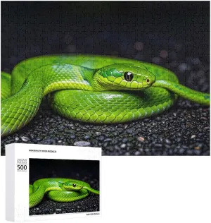 Lovers, Family, Friend Creative Gift Toys The Green Snake Wooden Puzzles for Adults 500 PCS Unique Shape Puzzles Wall Art Home Decor electrode dizzy orogeny photography for Puzzle 